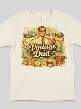 Bella Canvas Vintage Dad Graphic Tee - Cream, Yellow, Green, Brown